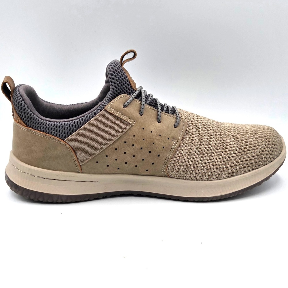 Skechers Mens 65474 Taupe Classic Fit Memory Foam CAMBEN Lace Up Shoes Size 9